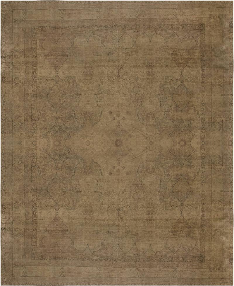 Authentic 19th Century Persian Kirman Botanic Handmade Wool Rug