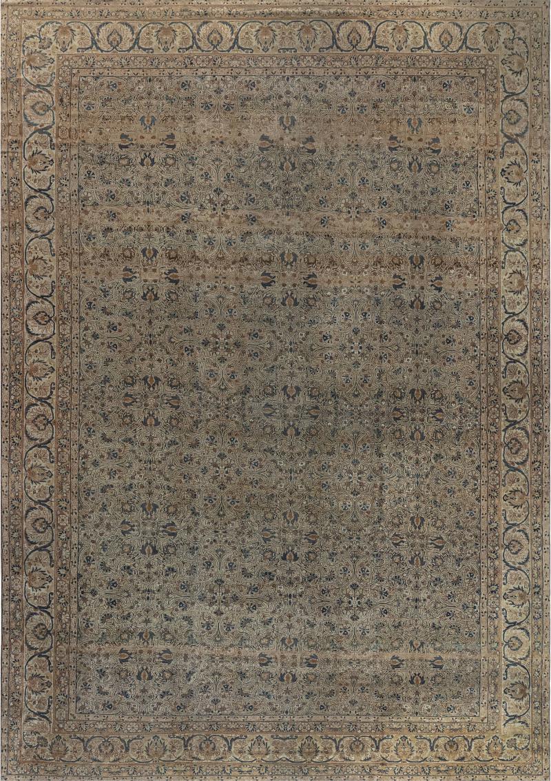 Authentic 19th Century Persian Kirman Handmade Wool Rug