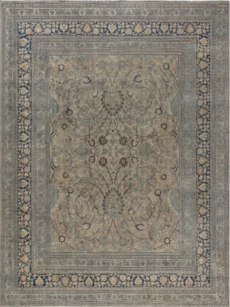 Authentic 19th Century Persian Meshad Handmade Wool Carpet