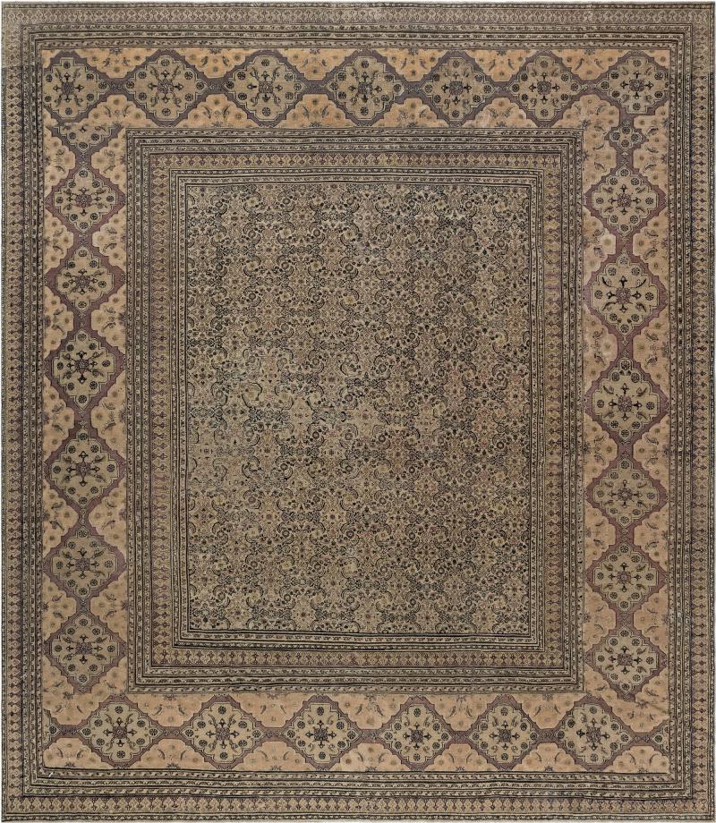 Authentic 19th Century Persian Meshad Handmade Wool Rug