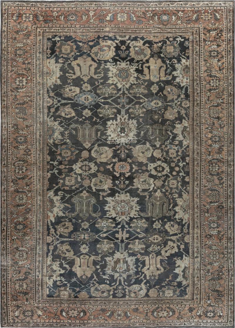 Authentic 19th Century Persian Sultanabad Handmade Wool Rug
