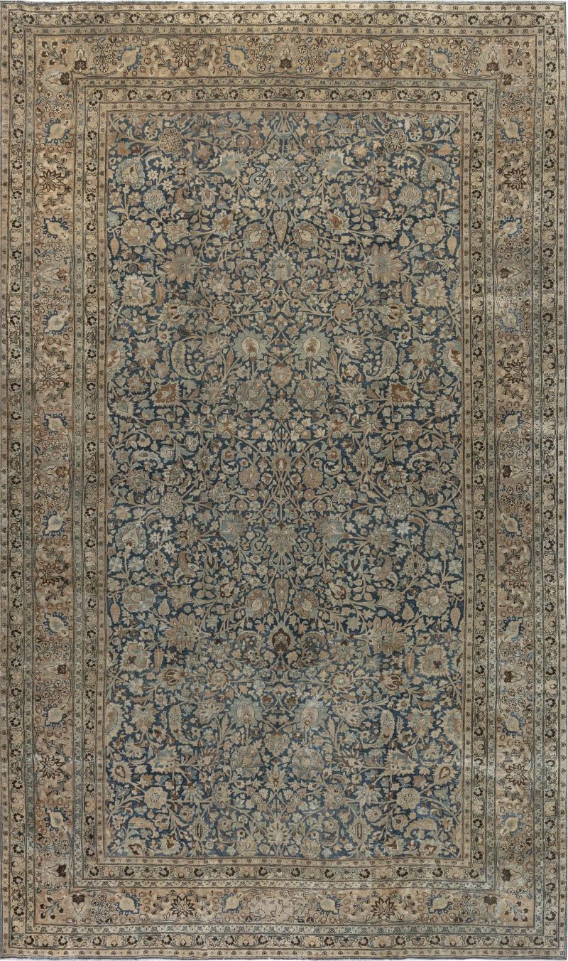 Authentic 19th Century Persian Tabriz Handmade Wool Carpet
