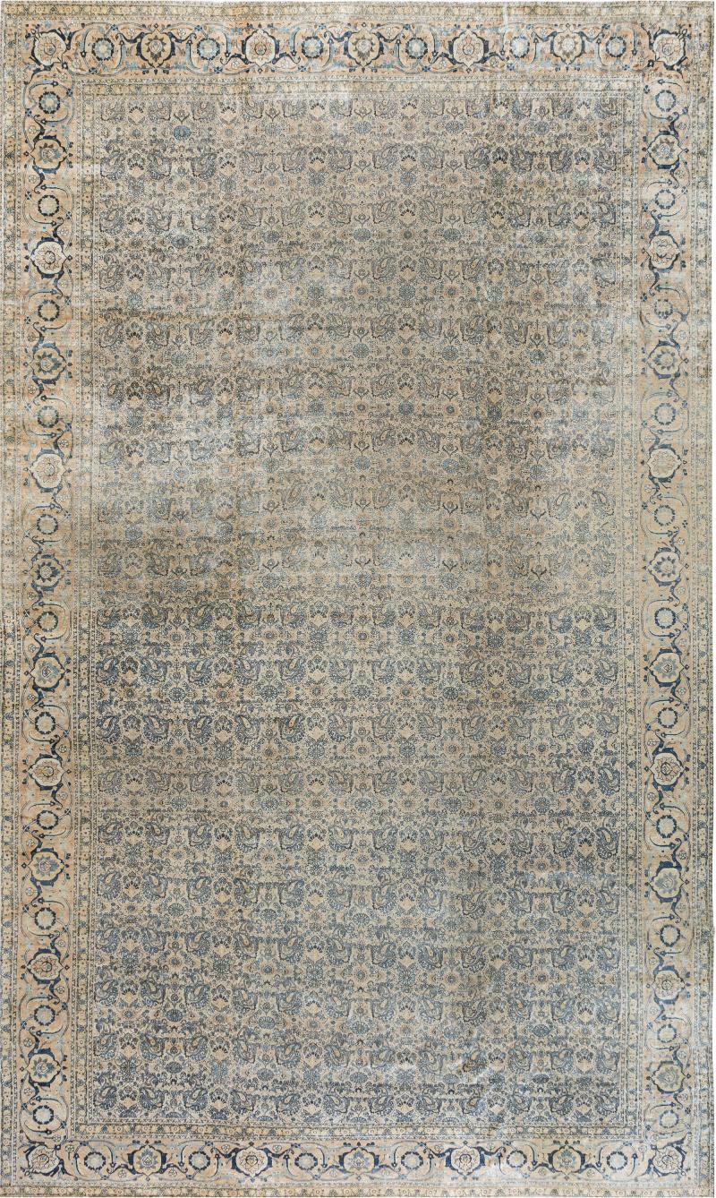 Authentic 19th Century Persian Tabriz Handmade Wool Carpet