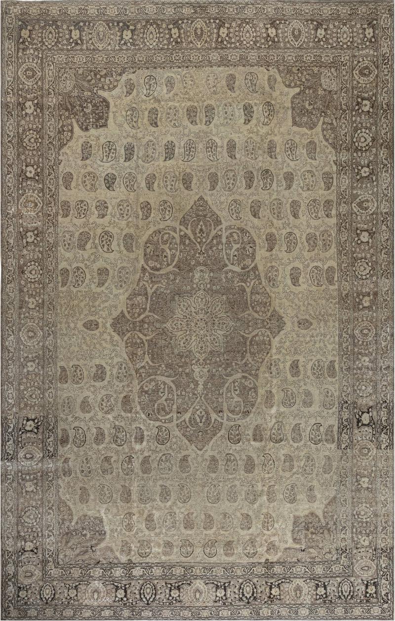 Authentic 19th Century Persian Tabriz Handmade Wool Rug