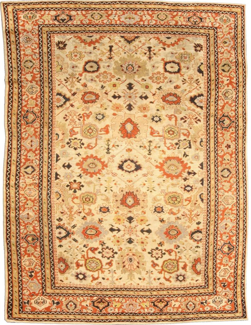 Authentic 19th Century Sultanabad Handmade Wool Rug
