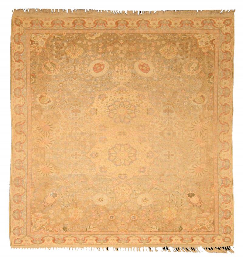 Authentic 19th Century Turkish Hereke Botanic Handmade Wool Rug