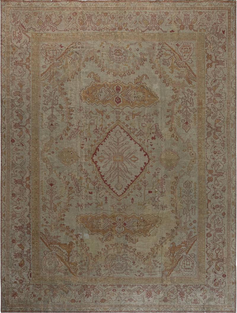 Authentic 19th Century Turkish Oushak Rug