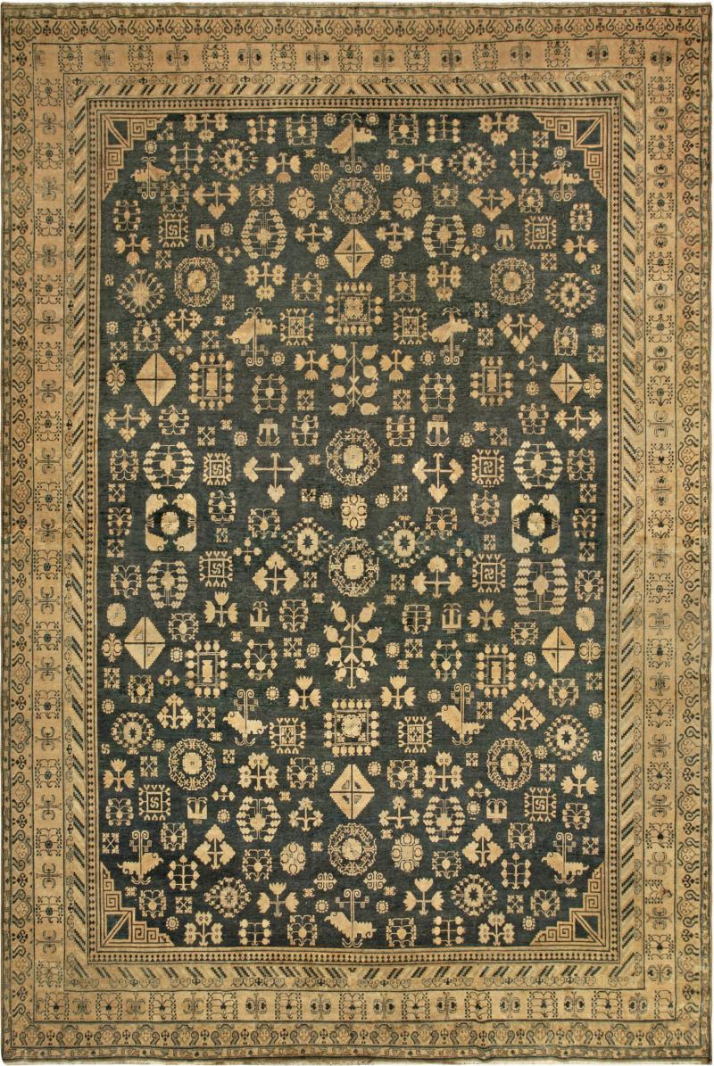 Authentic 19th Century Yarkand Handmade Wool Rug