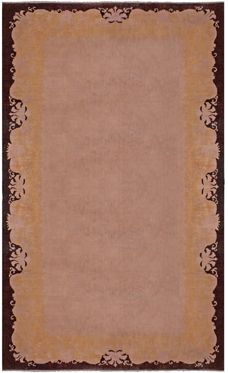 Authentic Early 20th Century Chinese Art Deco Handmade Wool Rug