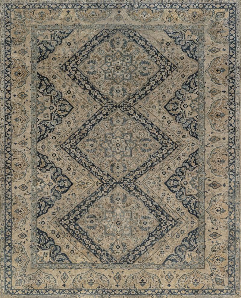 Authentic Early 20th Century Persian Tabriz Handmade Carpet