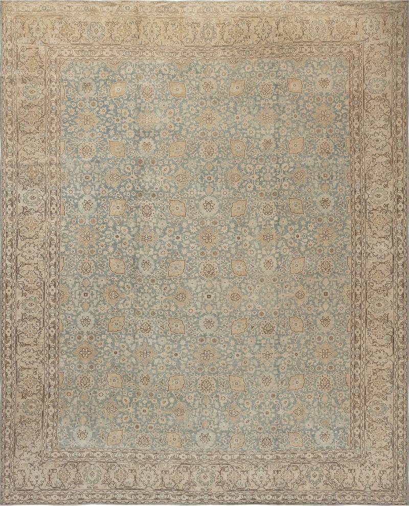 Authentic Early 20th Century Persian Tabriz Handmade Wool Rug