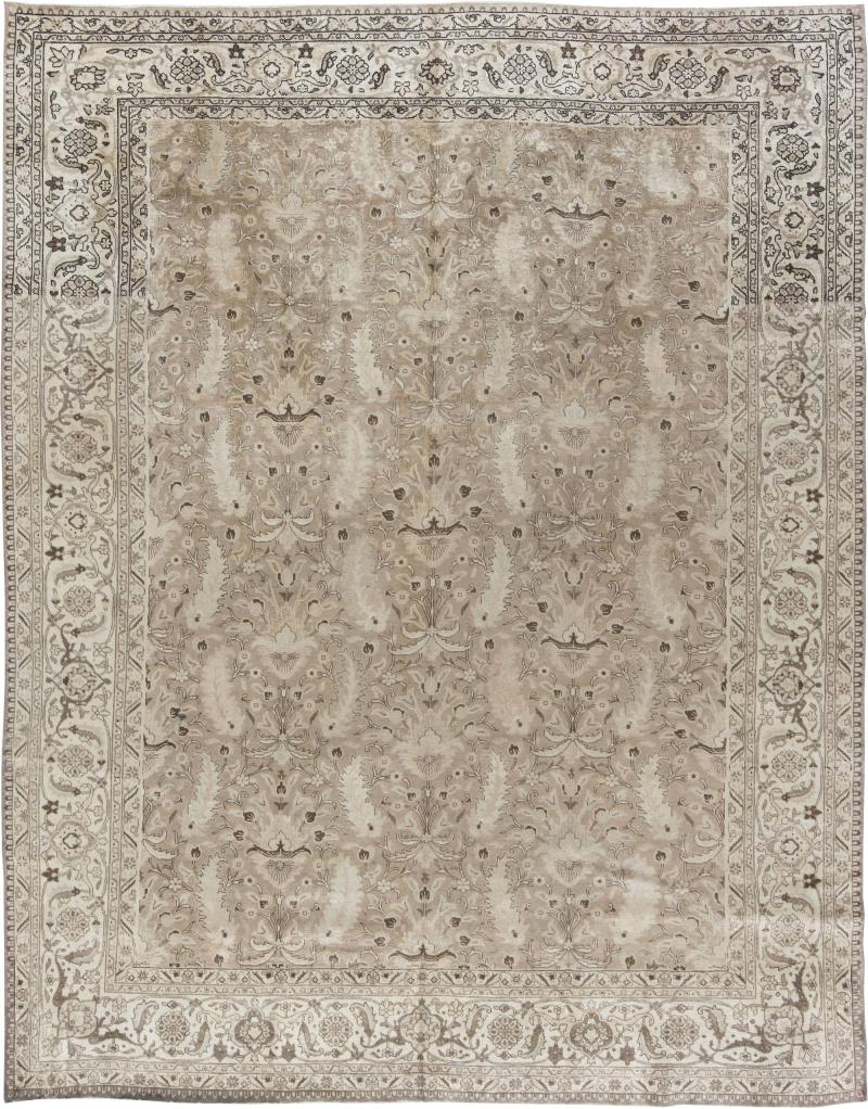 Authentic Early 20th Century Tabriz Botanic Handwoven Wool Rug