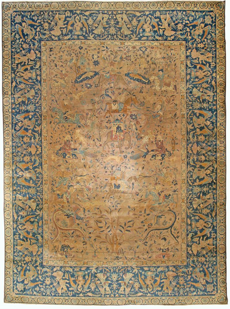 Authentic Indian Animal Botanic Handmade Wool Rug