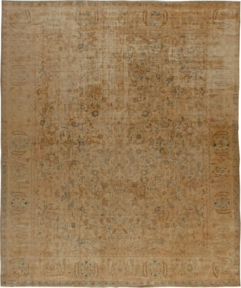 Authentic Indian Botanic Handmade Wool Rug Size Adjusted 