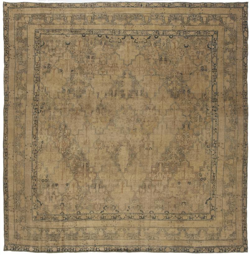 Authentic Persian Kirman Botanic Handmade Wool Rug
