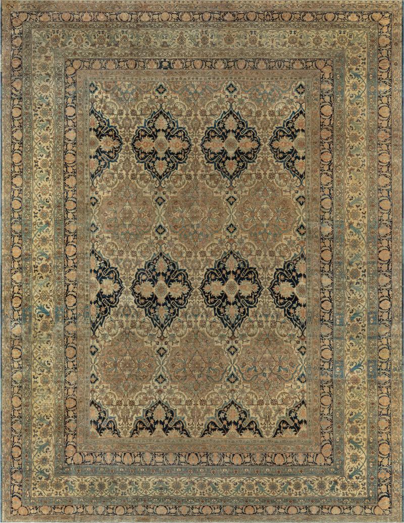 Authentic Persian Kirman Handmade Wool Rug Size Adjusted 