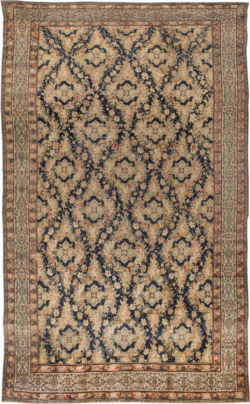 Authentic Persian Malayer Botanic Handmade Wool Rug