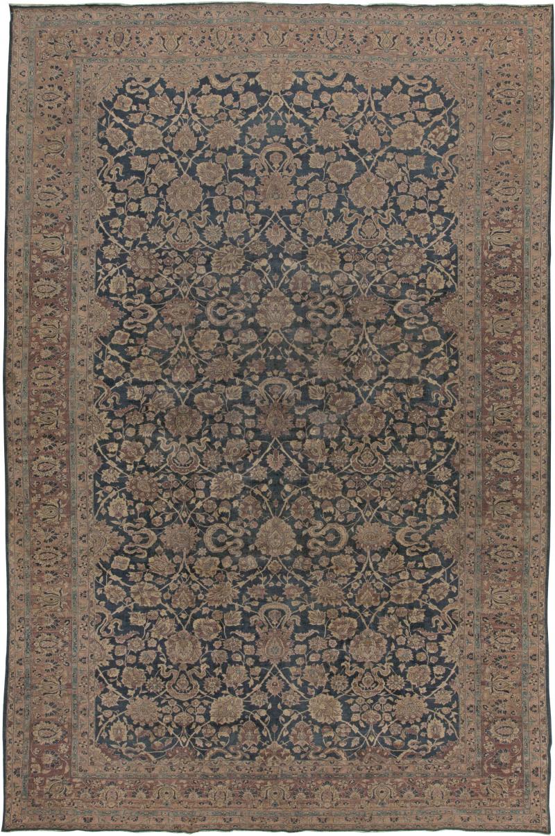 Authentic Persian Tabriz Botanic Handmade Wool Carpet