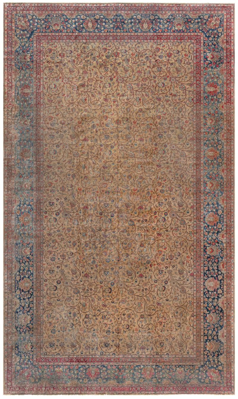 Authentic Persian Tabriz Botanic Handmade Wool Rug