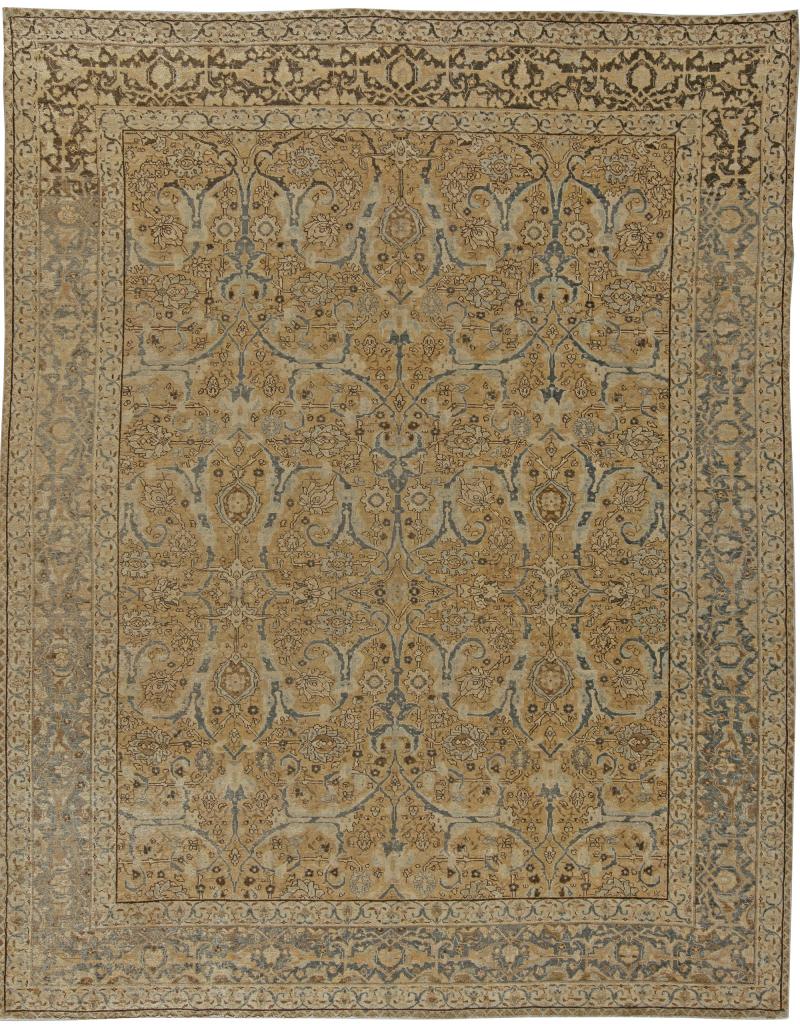Authentic Persian Tabriz Botanic Handwoven Wool Rug