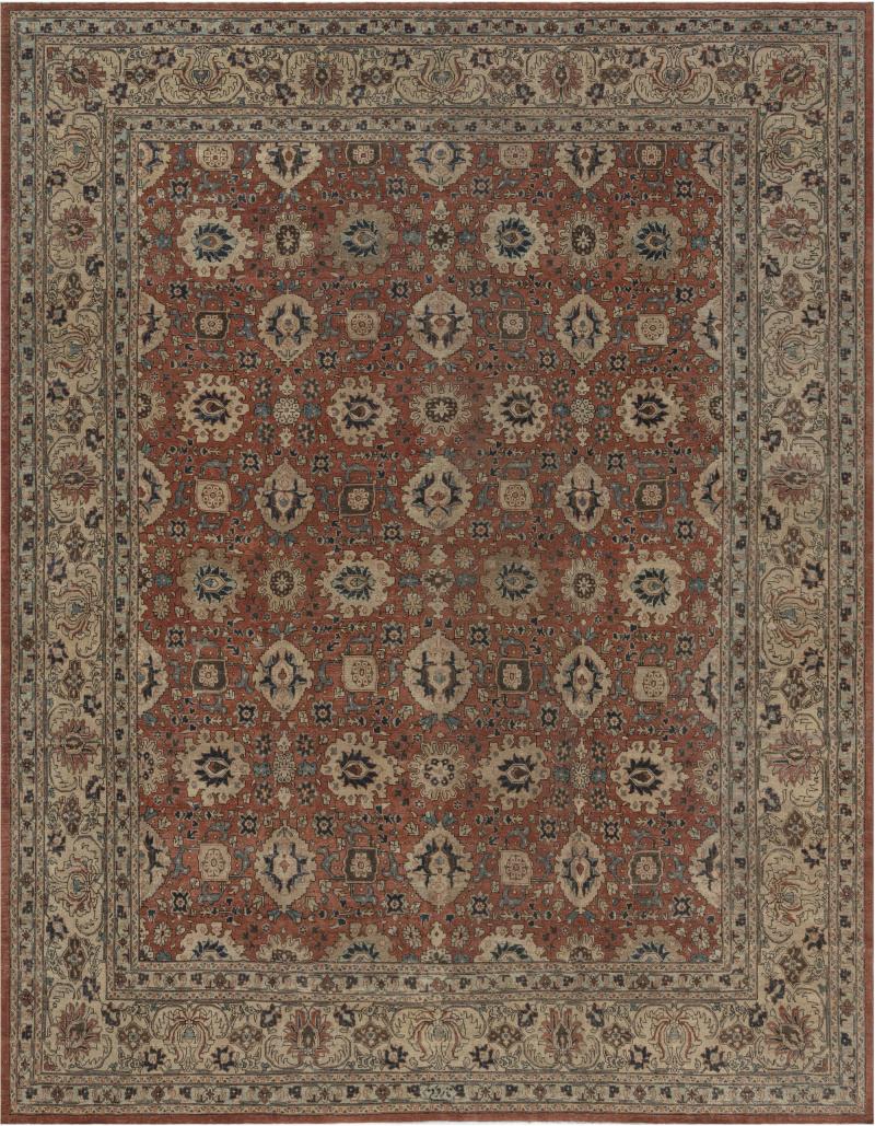 Authentic Persian Tabriz Red Handmade Wool Carpet