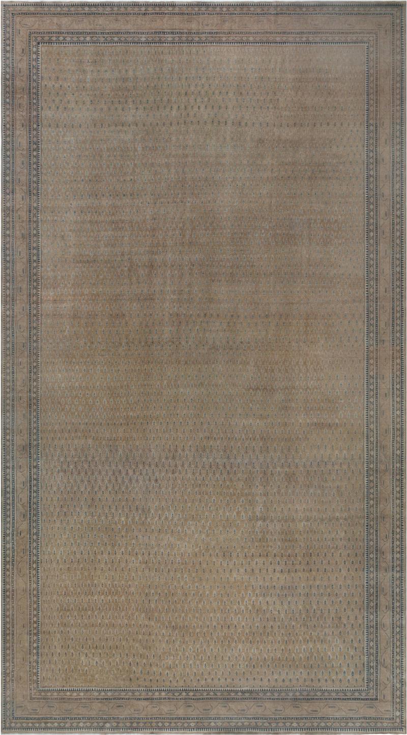 Authentic Persian Tabriz Rug in Beige Blue Brown