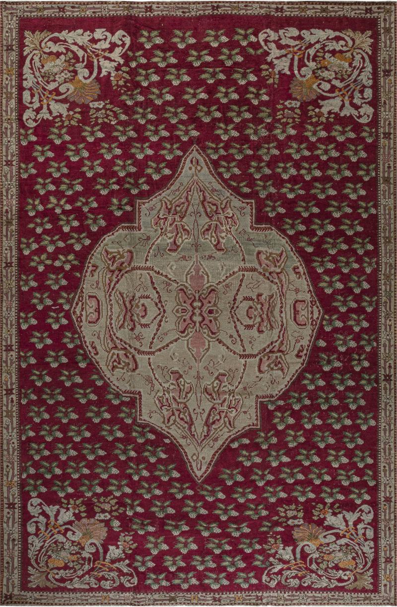 Authentic Turkish Ghiordes Red Handmade Wool Rug