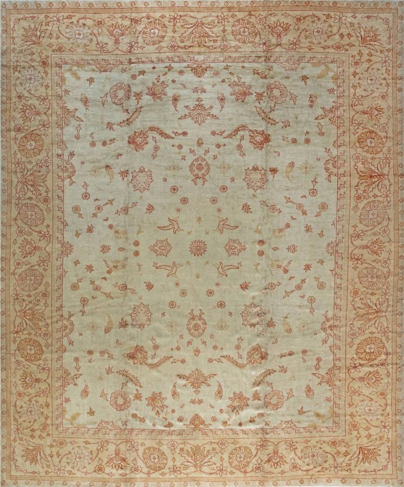 Authentic Turkish Oushak Beige Handmade Wool Rug