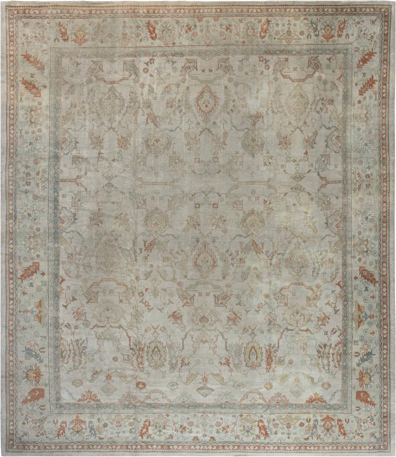 Authentic Turkish Oushak Handmade Wool Rug Size Adjusted 