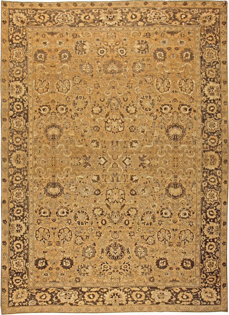 Authetic Indian Amritsar Tan Brown Hand knotted Wool Rug
