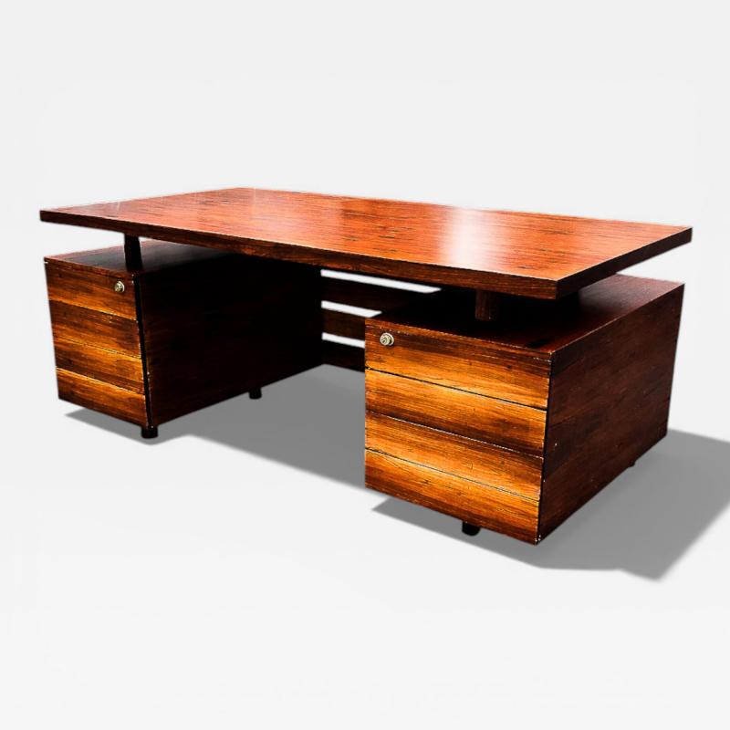 Ava Mid Century Modern Desk with Eight Drawers in Rosewood Ava 1960s Lot 698