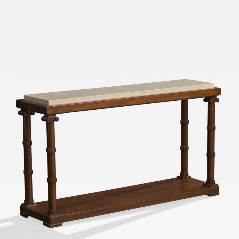 Axel Einar Hjorth Console Table with Wood and Marble Sweden 1930s