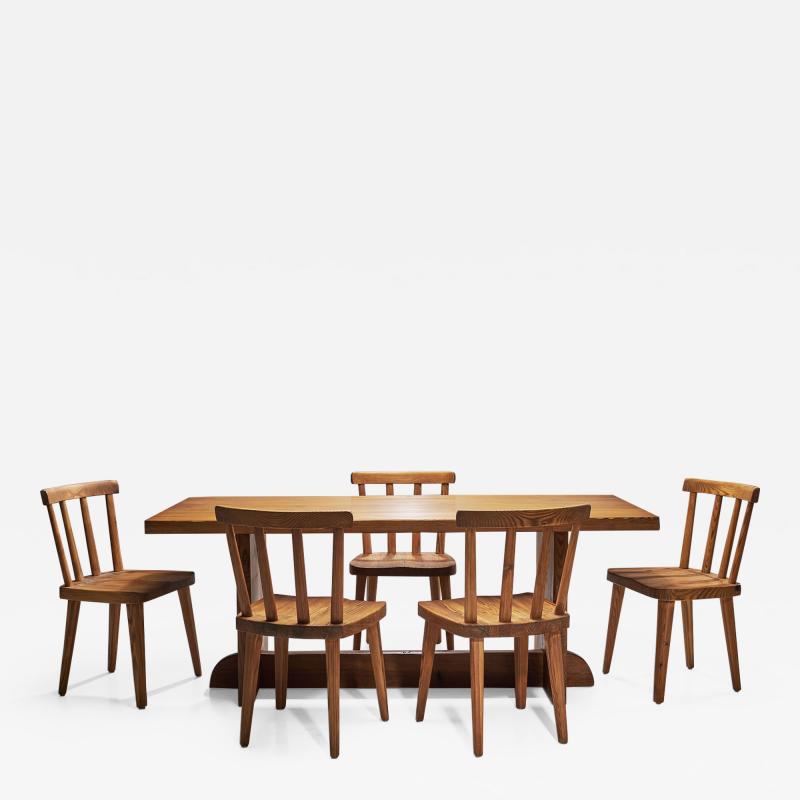 Axel Einar Hjorth Six Axel Einar Hjorth Ut Dining Chairs with Lov Table Sweden 1930s