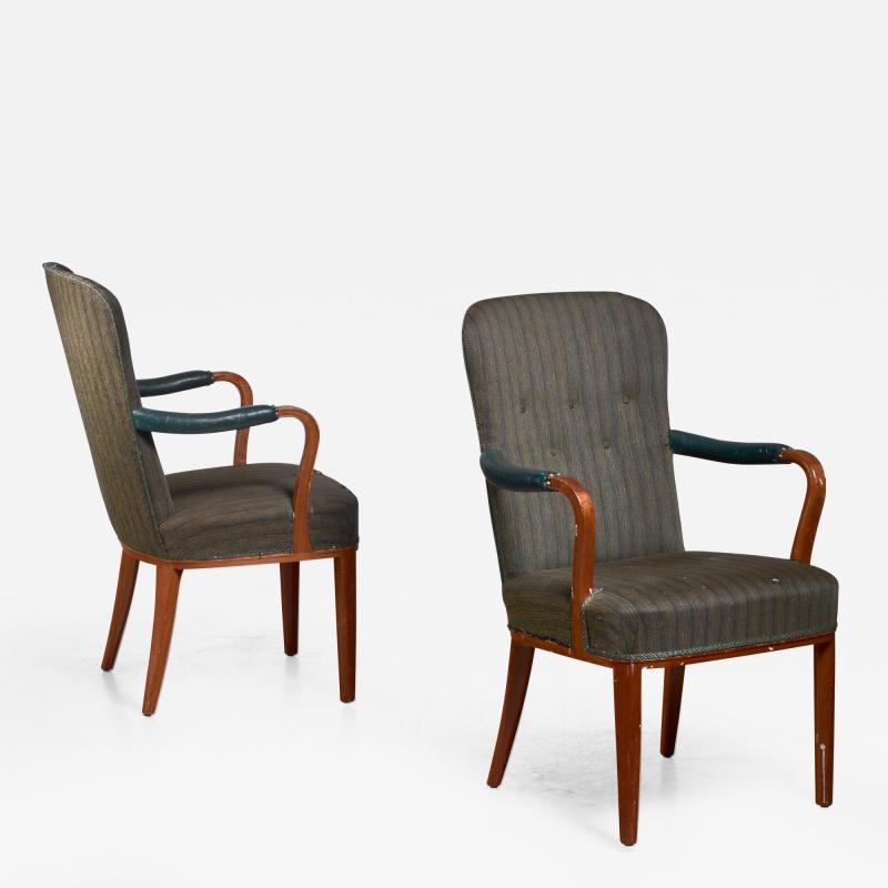 Axel Larsson Pair of Axel Larsson armchairs Sweden 1940s