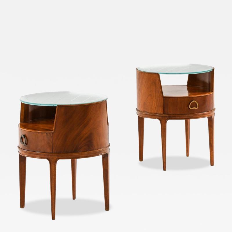 Axel Larsson Pair of Bedside Tables Side Tables in Mahogany by Axel Larsson 1940s
