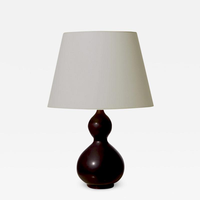 Axel Salto Exquisite Double Gourd Lamp in Oxblood Glaze by Axel Salto