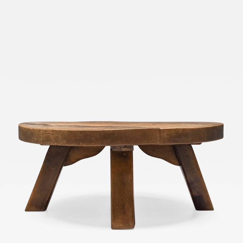 Axel Vervoordt Brutalist Round Coffee Table 1950s