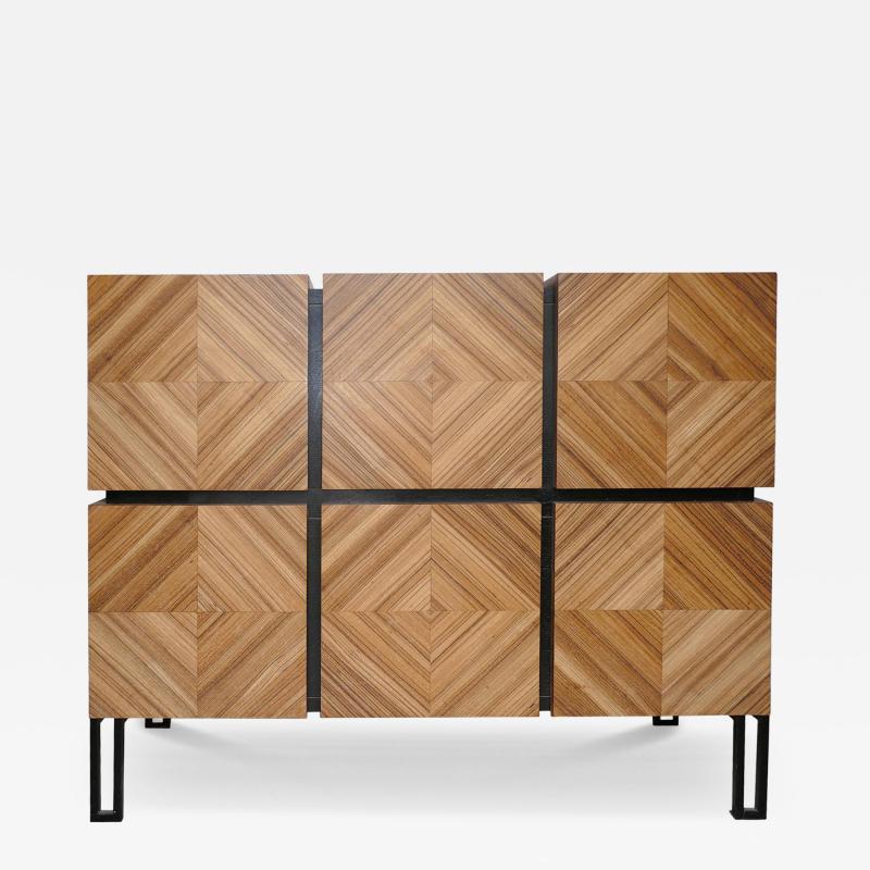 Aymeric Lefort Chest of Drawers Losange in Zebrano Open Is Tow Drawers