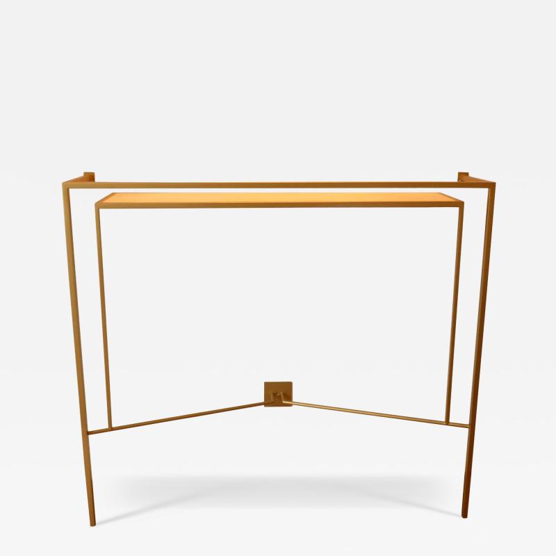 Aymeric Lefort New Gold Patina and Sycamore Shelve Console Made to Order