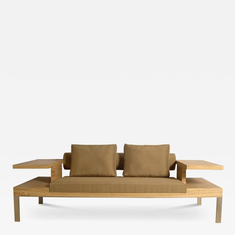 Aymeric Lefort Sofa Horizon in Ash Olive wood by Aymeric Lefort