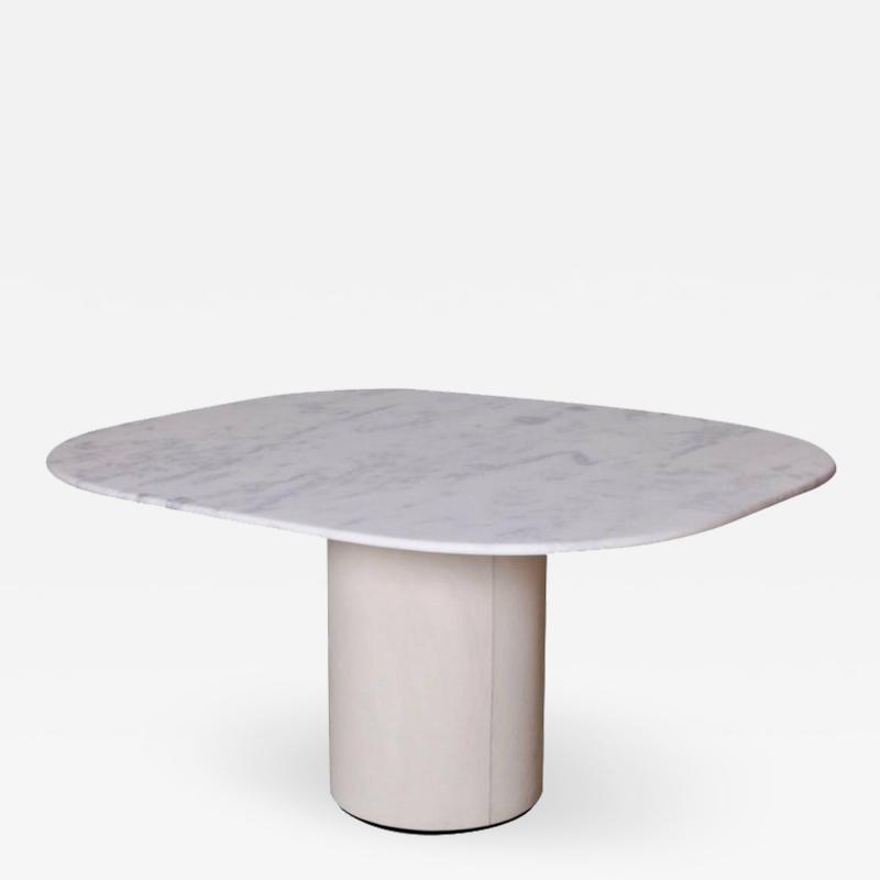 B B Italia Dining Table by 1970s B B Italia in Leather and Marble