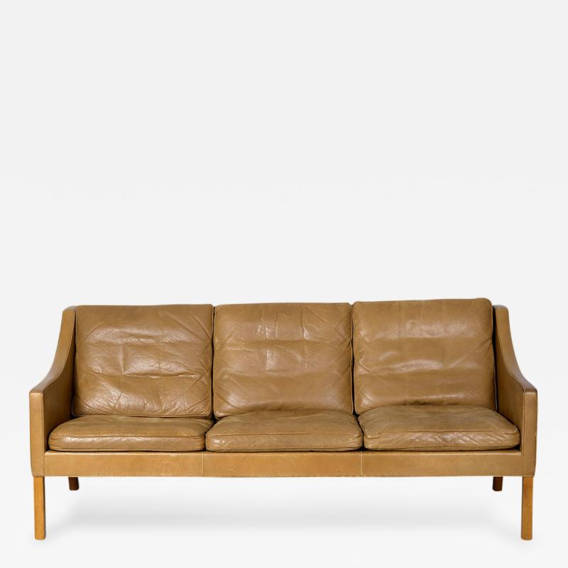 B rge Mogensen Borge Mogensen Model 2209 Three Seat Leather Sofa