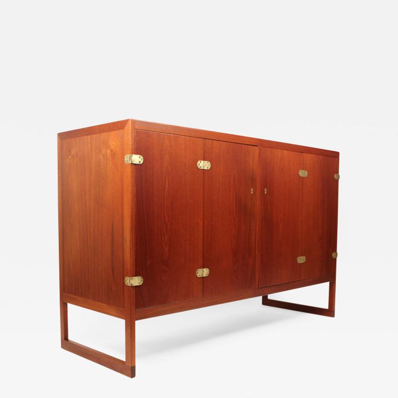 B rge Mogensen Scandinavian Modern Teak Cabinet with Brass Hinges Designed by Borge Mogensen