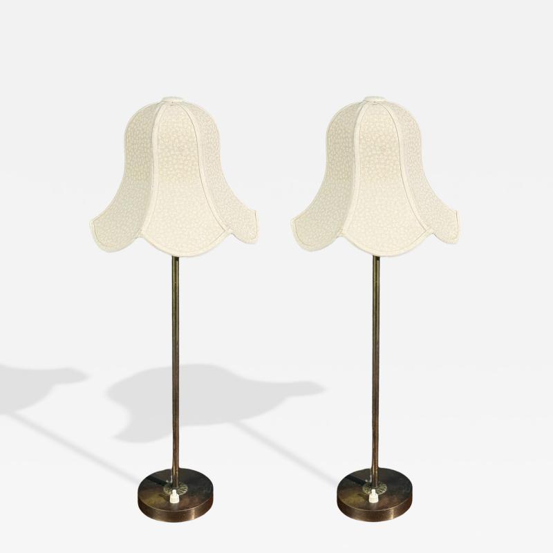 BABO Table Lamps Brass Fabric Sweden 1900s