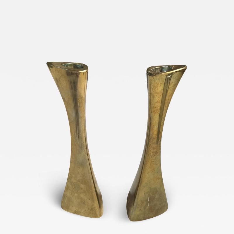 BCA Eskilstuna Pair of 2 K E Ytterberg Candlesticks for Bca Eskilstuna Sweden 1950s