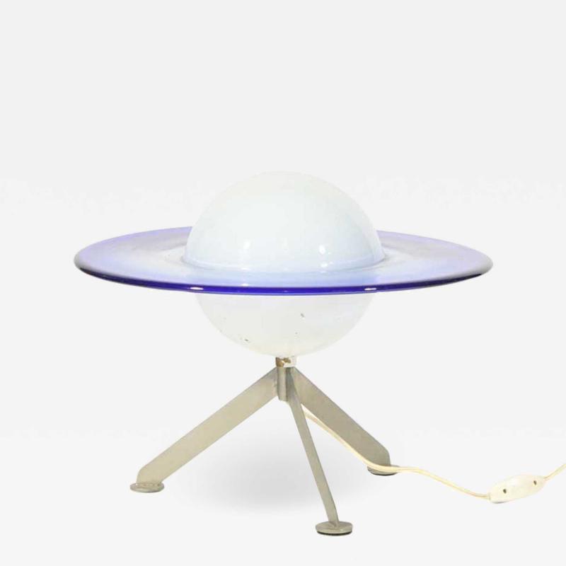 BLUE AND WHITE GLASS MURANO SATELLITE LAMP