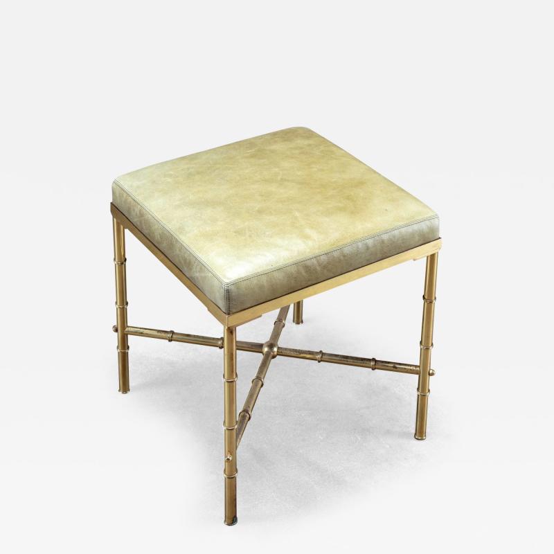 BRASS FAUX BAMBOO OTTOMAN