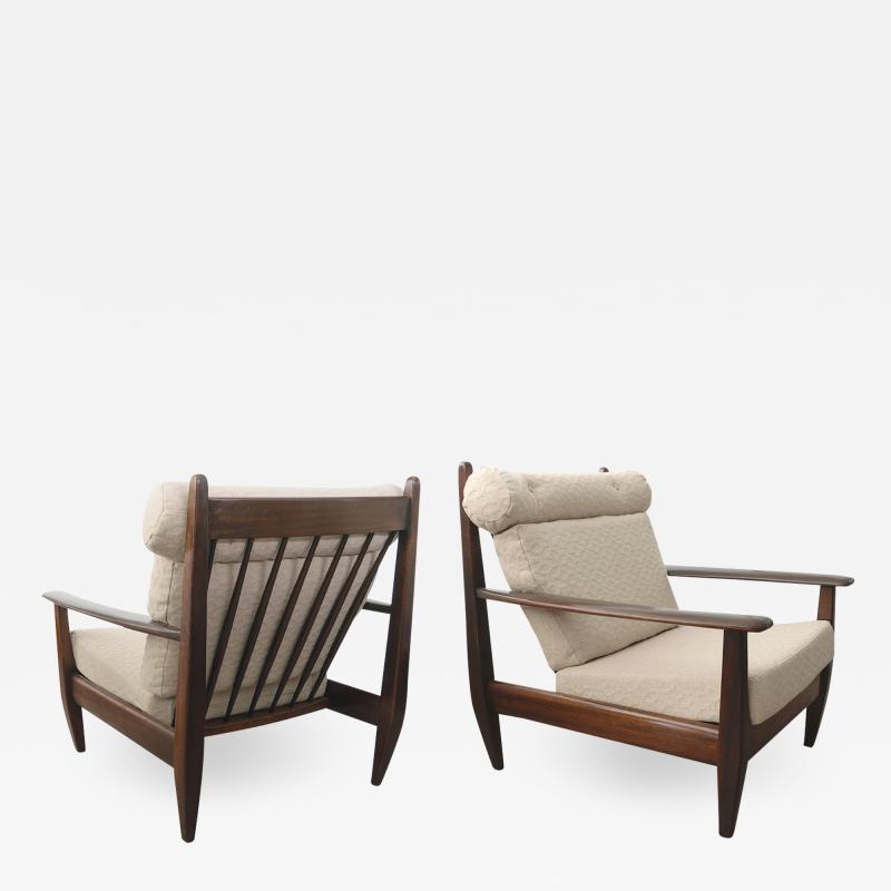 BRAZILIAN LOUNGE CHAIRS IN CARVED SOLID TEAK 1960S