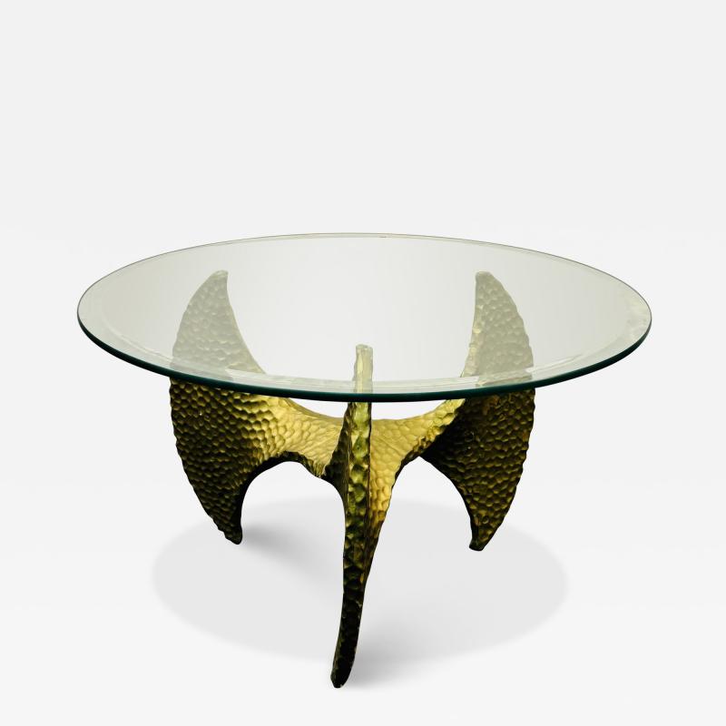 BRUTALIST MODERNIST GILT RESIN PROPELLER TABLE