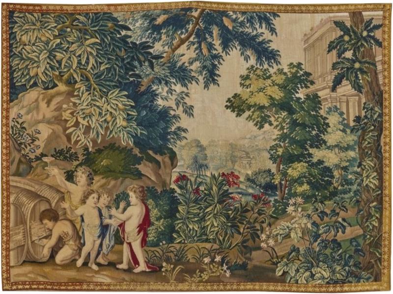 Bacchanale d Enfants Children s Bacchanal Antique tapestry